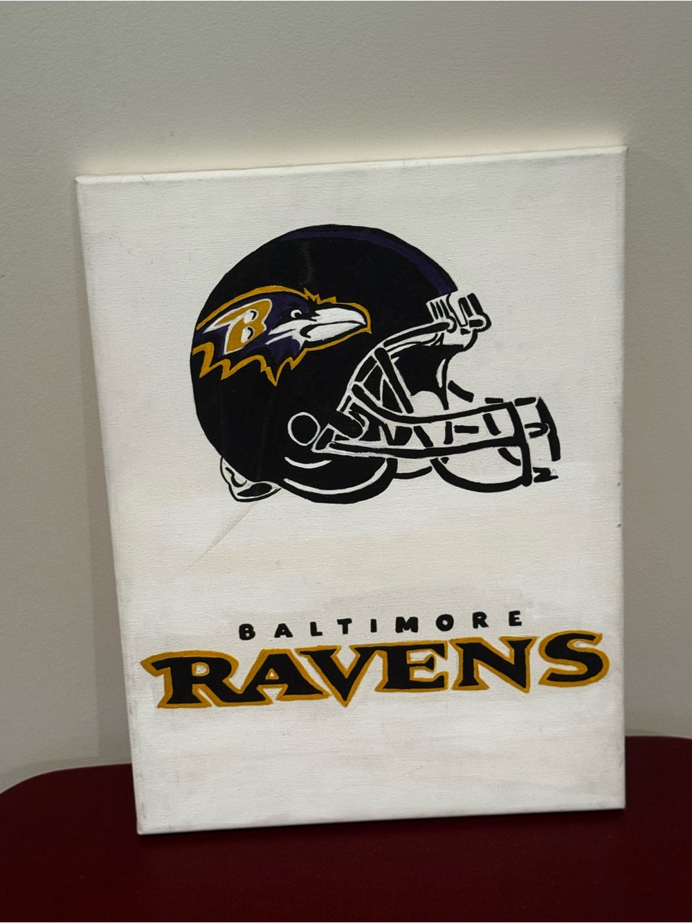 Baltimore Ravens Canvas Wall Art - Black and Gold Helmet